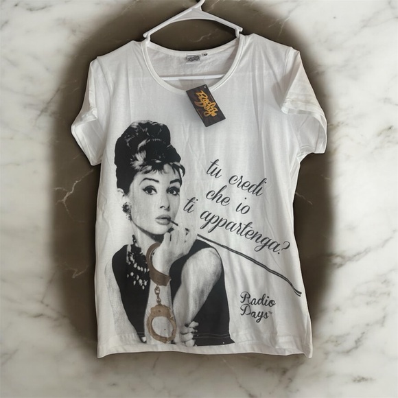 NWT Women's Black and White Graphic Tee - Picture 2 of 3